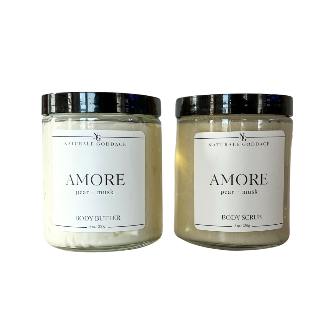 Amore Body Butter + Body Scrub - Naturale Goddace | Clean + simple skincare - Bath & Body Set