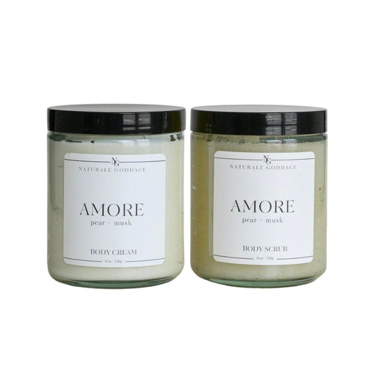 Amore Body Cream + Body Scrub - Naturale Goddace | Clean + simple skincare - Bath & Body Set