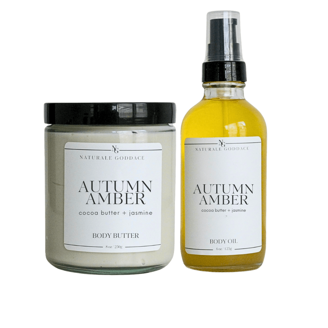 Autumn Amber Body Butter + Body Oil - Naturale Goddace | Clean + simple skincare - 