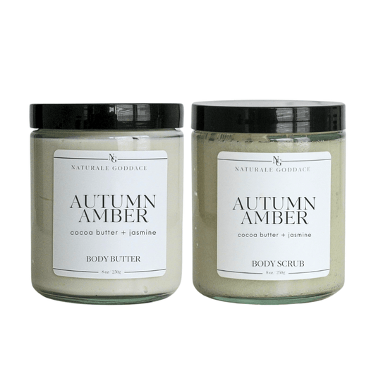 Autumn Amber Body Butter + Body Scrub - Naturale Goddace | Clean + simple skincare - Bath & Body Set
