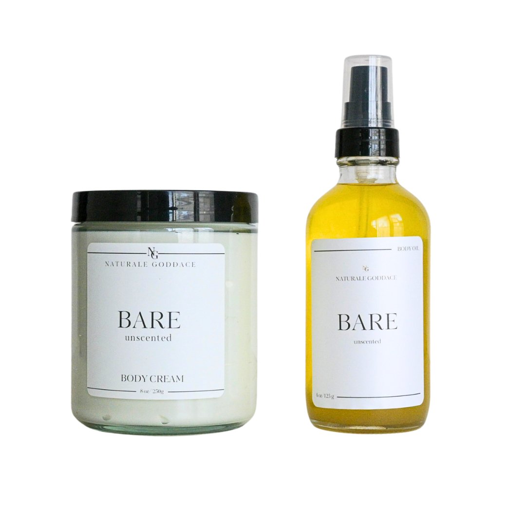 Bare Body Cream + Body Oil - Naturale Goddace | Clean + simple skincare - Bath & Body Set