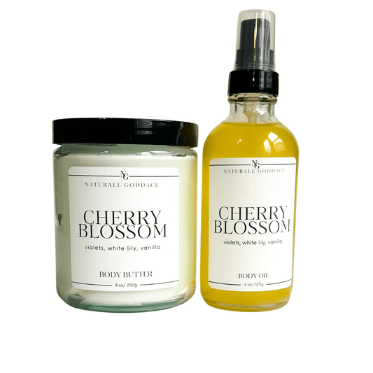 Cherry Blossom Body Butter + Body Oil - Naturale Goddace | Clean + simple skincare - 