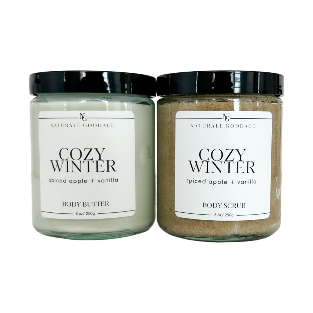 Cozy Winter Body Butter + Body Scrub - Naturale Goddace | Clean + simple skincare - 