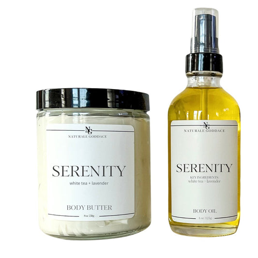 Serenity Body Butter + Body Oil - Naturale Goddace | Clean + simple skincare - Bath & Body Set