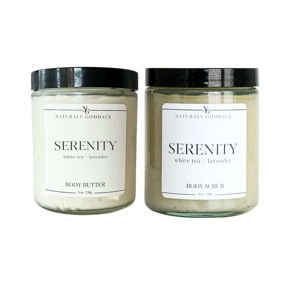 Serenity Body Butter + Body Scrub - Naturale Goddace | Clean + simple skincare - Bath & Body Set