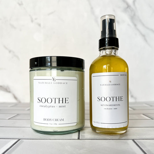Soothe Body Cream + Body Oil - Naturale Goddace | Clean + simple skincare-Bath & Body Set