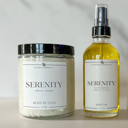 Serenity Body Butter + Body Oil - Naturale Goddace | Clean + simple skincare-Bath & Body Set